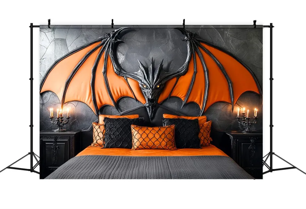 Fond studio halloween Chambre Gothique Ailes de Dragon LXX58-22