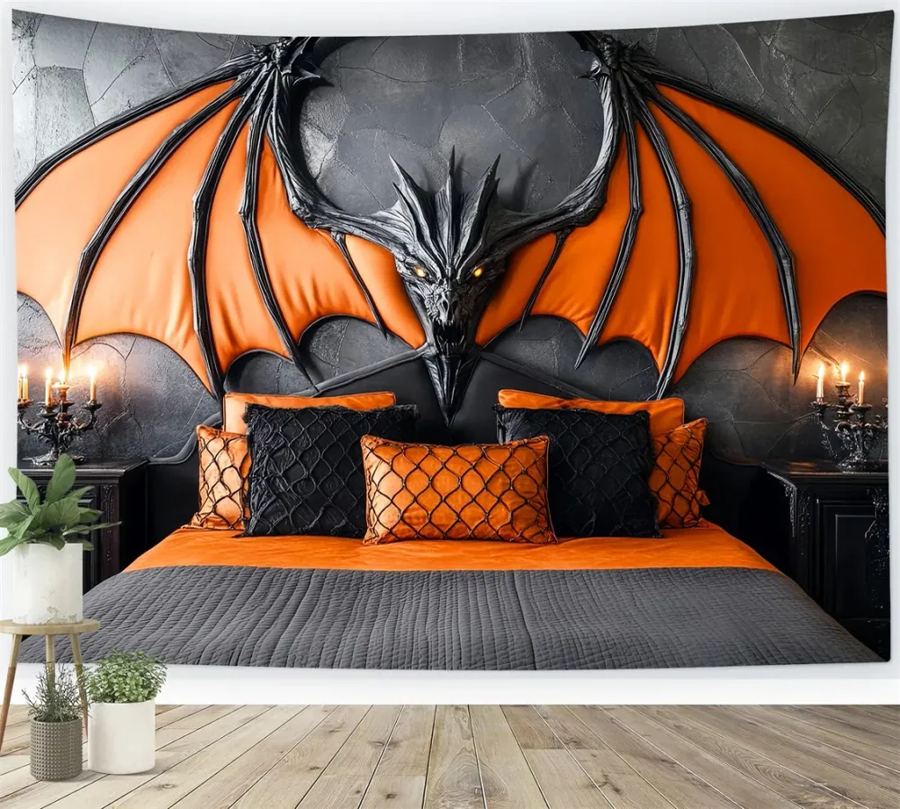 Fond studio halloween Chambre Gothique Ailes de Dragon LXX58-22