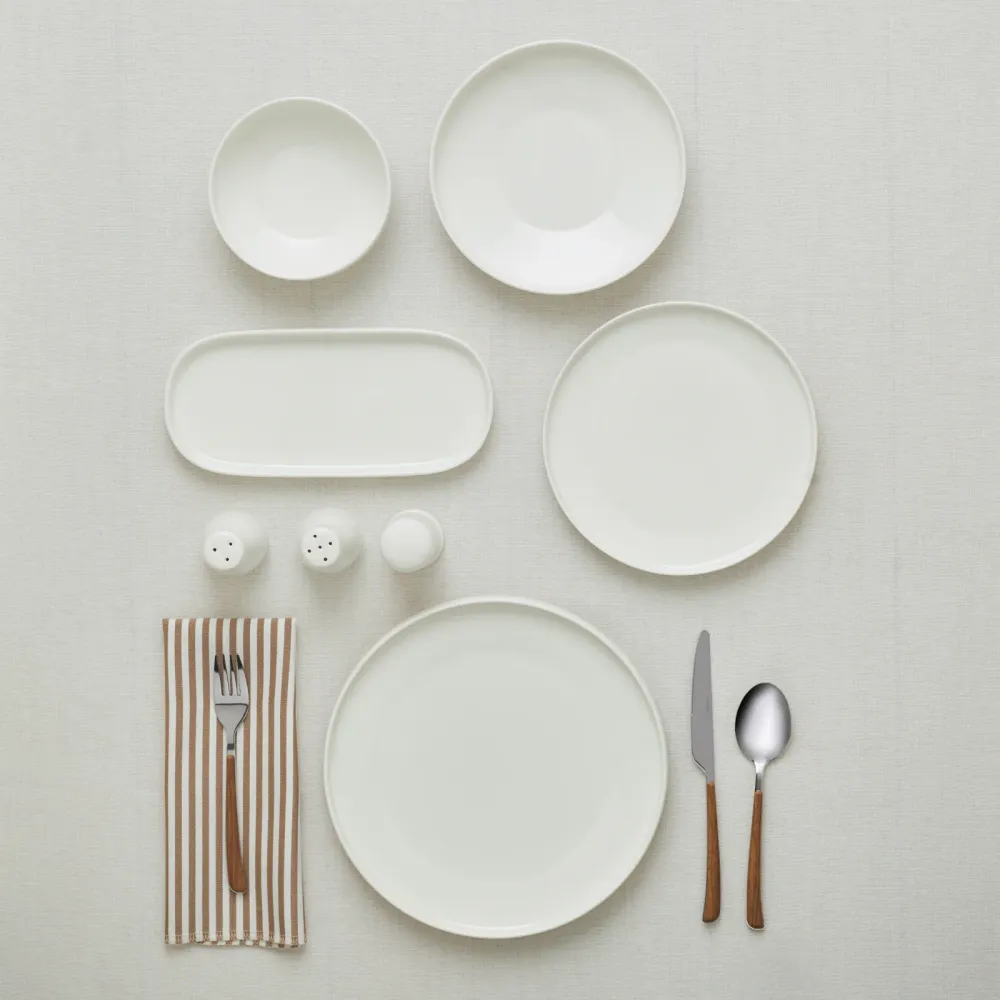 Karaca Stream Bone Sirius Service De Table 53 Pièces 12 Personnes Blanc
