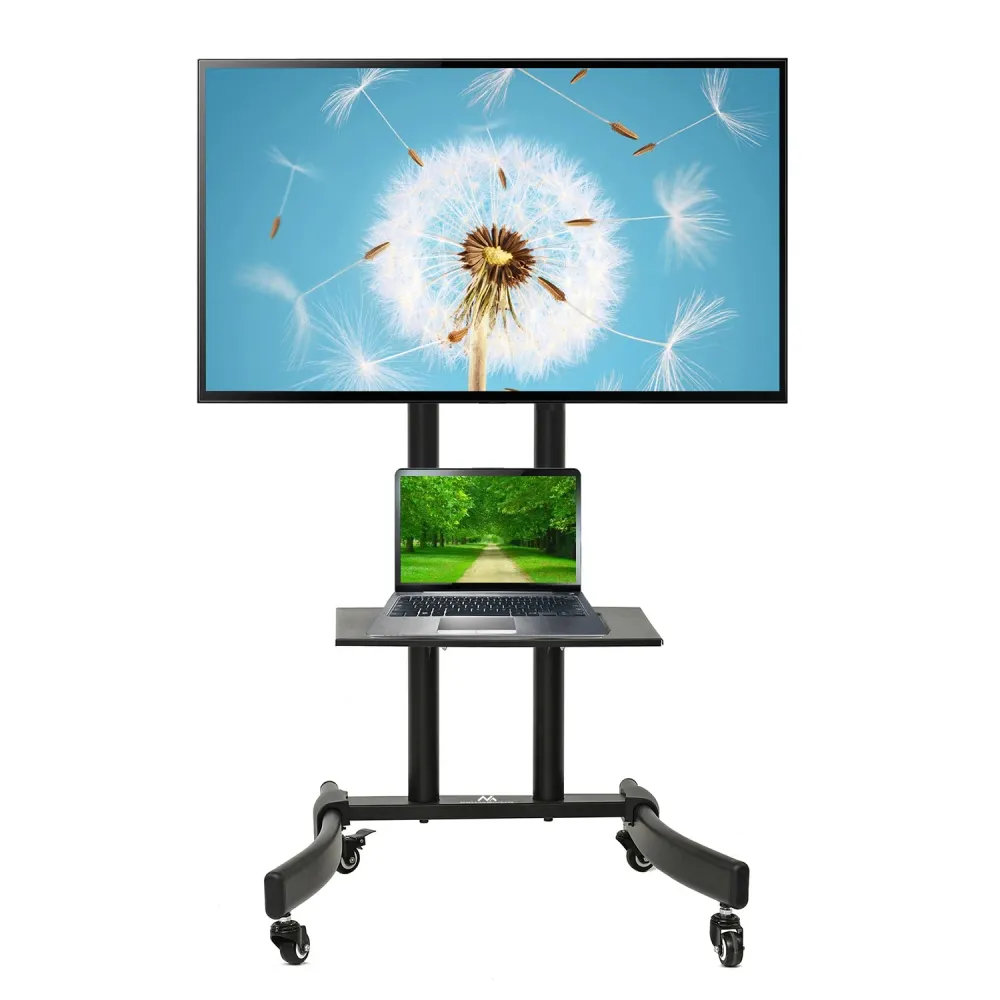 MacLean MC - 739 chariot tv mobile professionnel avec support Max 40 kg 32 pouces - 65 pouces noir | Assemblage Rapide