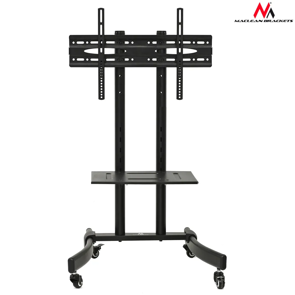 MacLean MC - 739 chariot tv mobile professionnel avec support Max 40 kg 32 pouces - 65 pouces noir | Assemblage Rapide