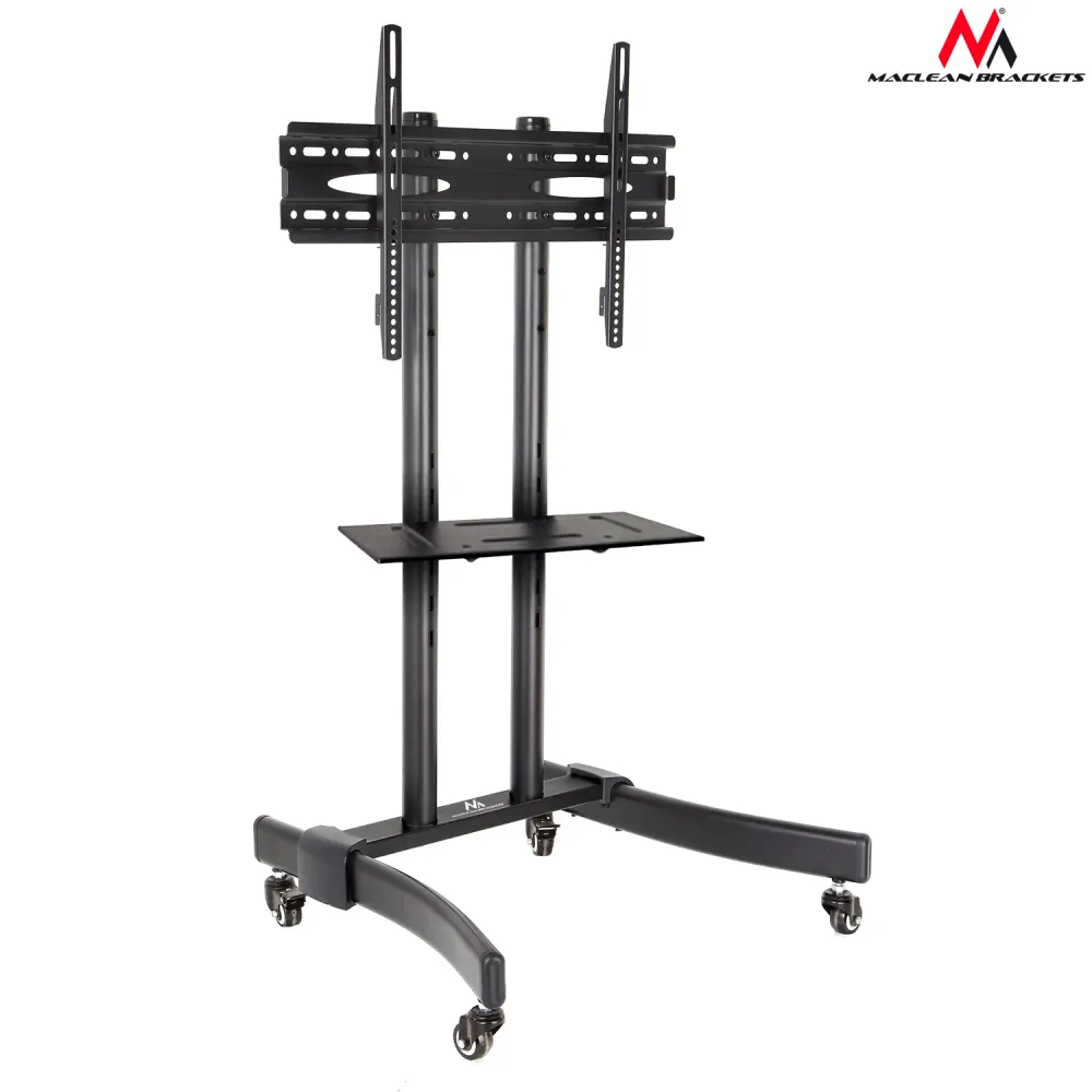 MacLean MC - 739 chariot tv mobile professionnel avec support Max 40 kg 32 pouces - 65 pouces noir | Assemblage Rapide
