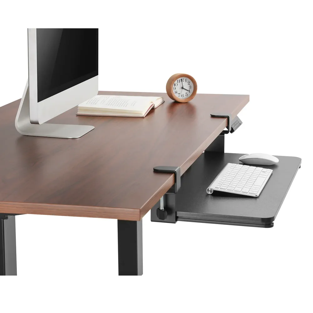 Maclean MC-839 Support de clavier et de souris à poser sous le plateau de bureau en acier extra robuste