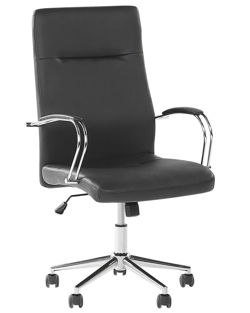 Office Chair Faux En cuir souple Black OSCAR