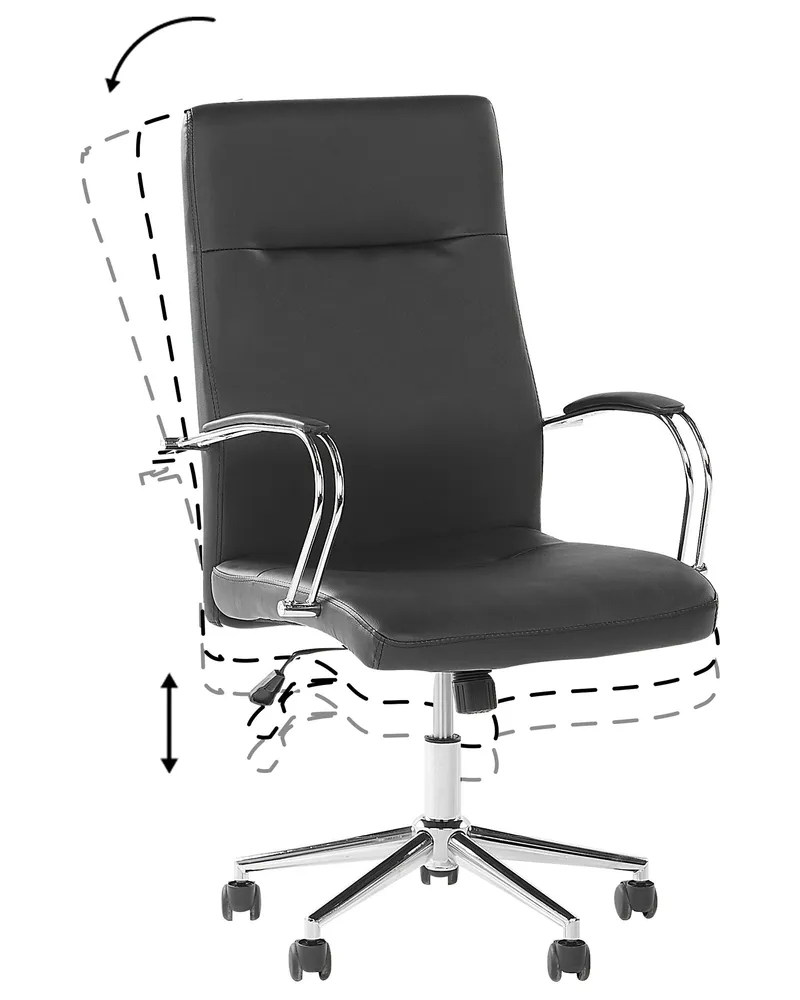 Office Chair Faux En cuir souple Black OSCAR