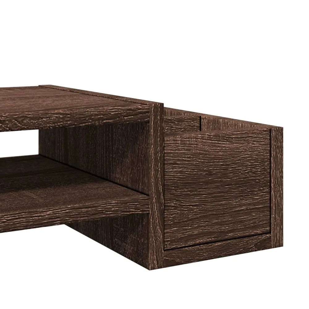 Professionnel Haute Capacité Support de moniteur table meuble bureau avec rangement bois ingénierie marron 02_0044929