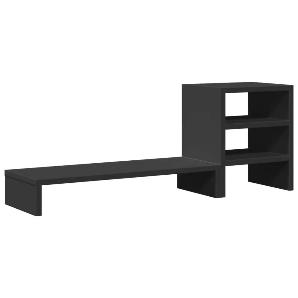 Professionnel Haute Capacité Support de moniteur table meuble bureau et organisateur de bureau bois d'ingénierie noir 02_0...