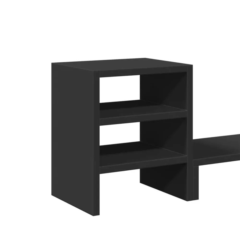 Professionnel Haute Capacité Support de moniteur table meuble bureau et organisateur de bureau bois d'ingénierie noir 02_0...