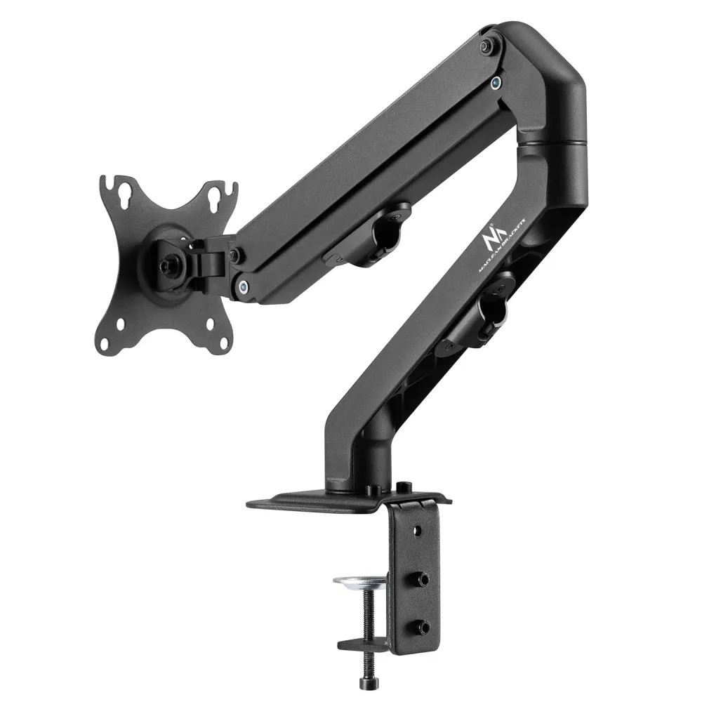 Support de bureau universel pour moniteur Maclean, ressort mécanique 17"-27" 7kg, VESA 75x75,100x100, MC-906 avec surface...