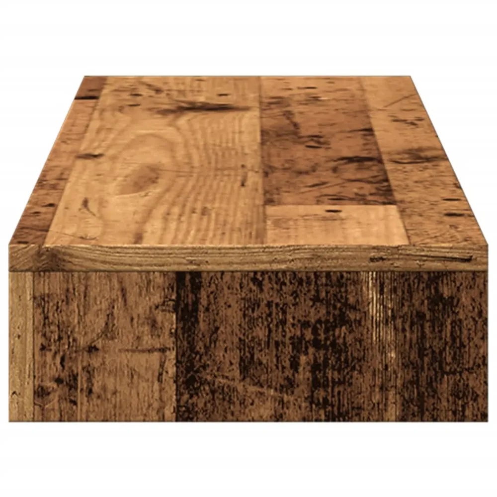 Support d'écran Support de moniteur table meuble bureau vieux bois 100 x 27 x 10 cm bois d'ingénierie marron 02_0045004