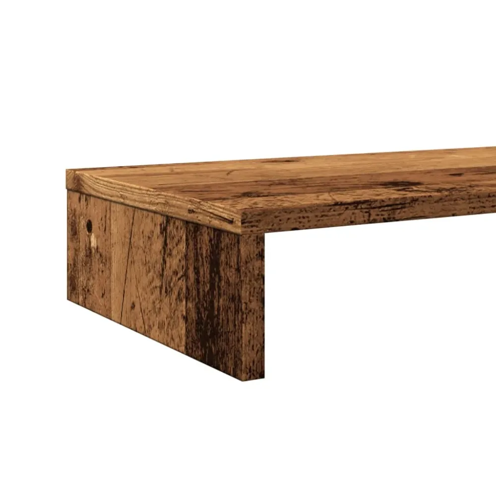 Support d'écran Support de moniteur table meuble bureau vieux bois 100 x 27 x 10 cm bois d'ingénierie marron 02_0045004