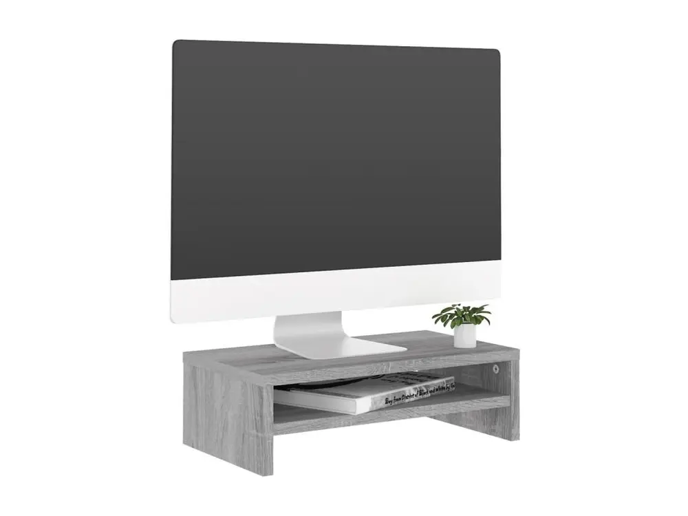 Support de moniteur Sonoma gris 42x24x13 cm Bois d'ingénierie | Assemblage Rapide