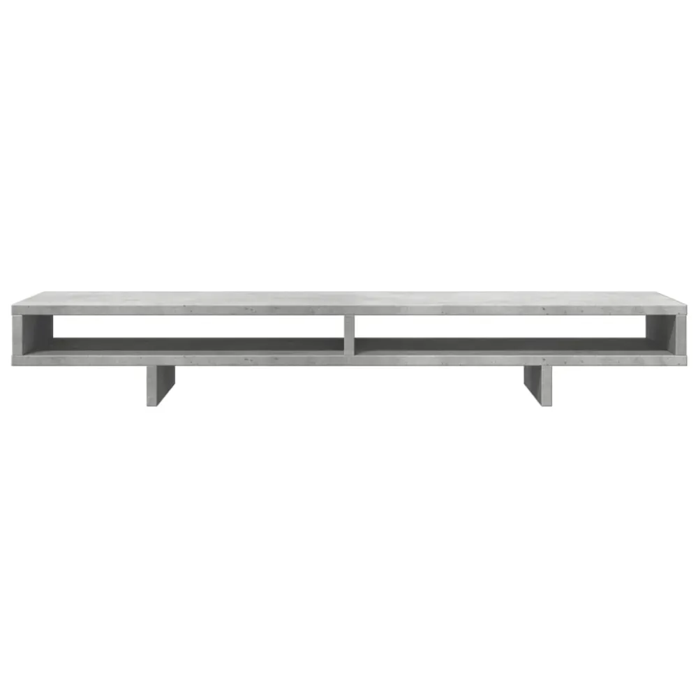 Support de moniteur table meuble bureau 100 x 27 x 15 cm bois d'ingénierie gris 02_0044843 avec Roulettes Bloquantes