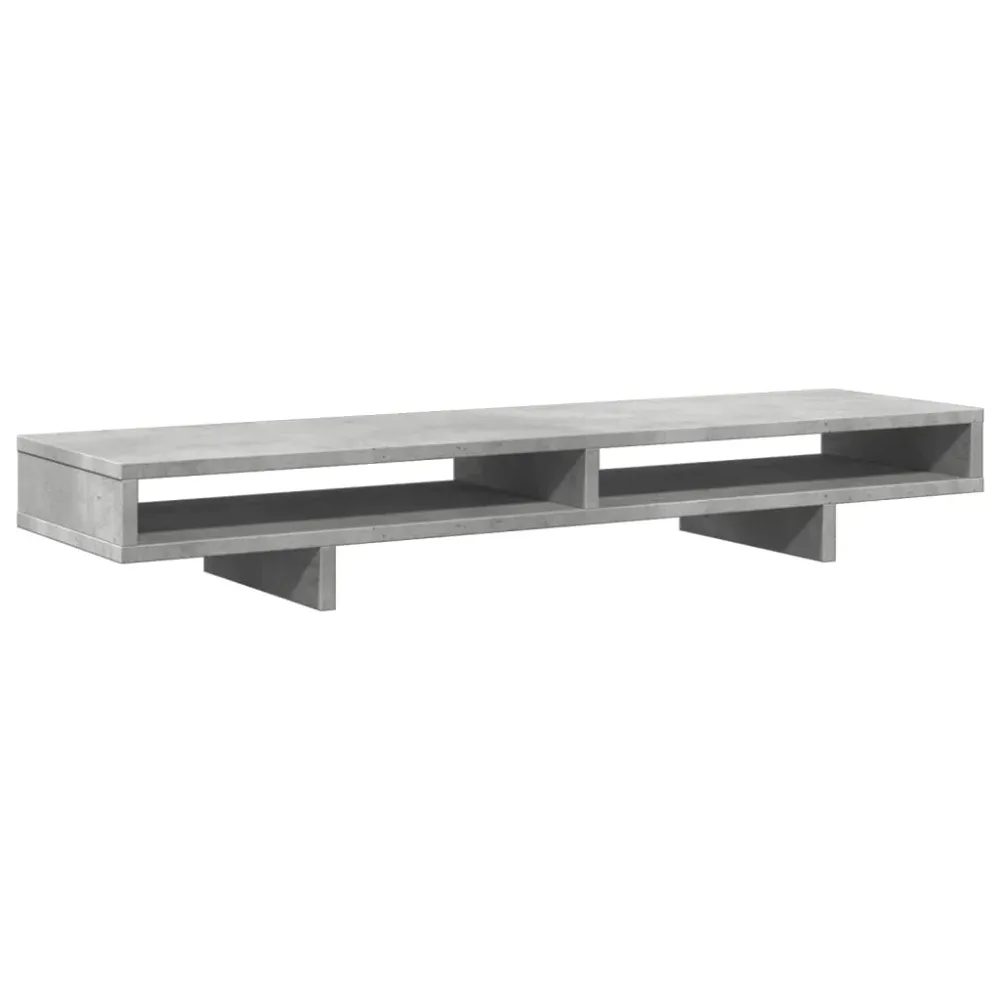 Support de moniteur table meuble bureau 100 x 27 x 15 cm bois d'ingénierie gris 02_0044843 avec Roulettes Bloquantes