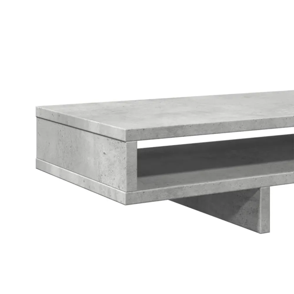 Support de moniteur table meuble bureau 100 x 27 x 15 cm bois d'ingénierie gris 02_0044843 avec Roulettes Bloquantes