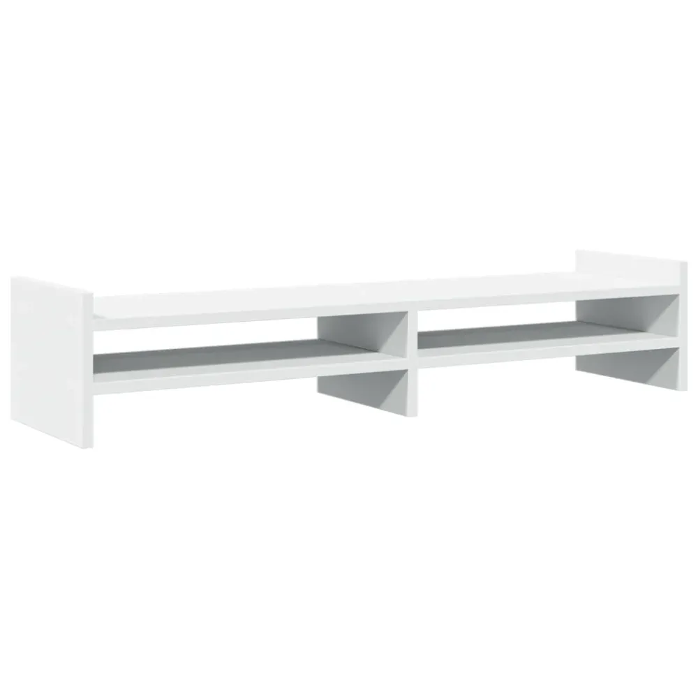 Support de moniteur table meuble bureau 100 x 27 x 20 cm bois d'ingénierie blanc 02_0044847 Facile à déplacer