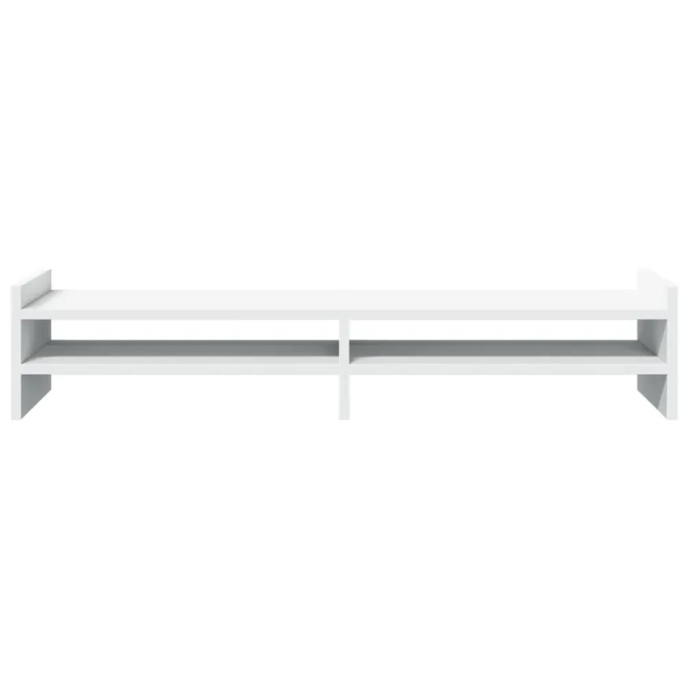 Support de moniteur table meuble bureau 100 x 27 x 20 cm bois d'ingénierie blanc 02_0044847 avec tablette inclinable
