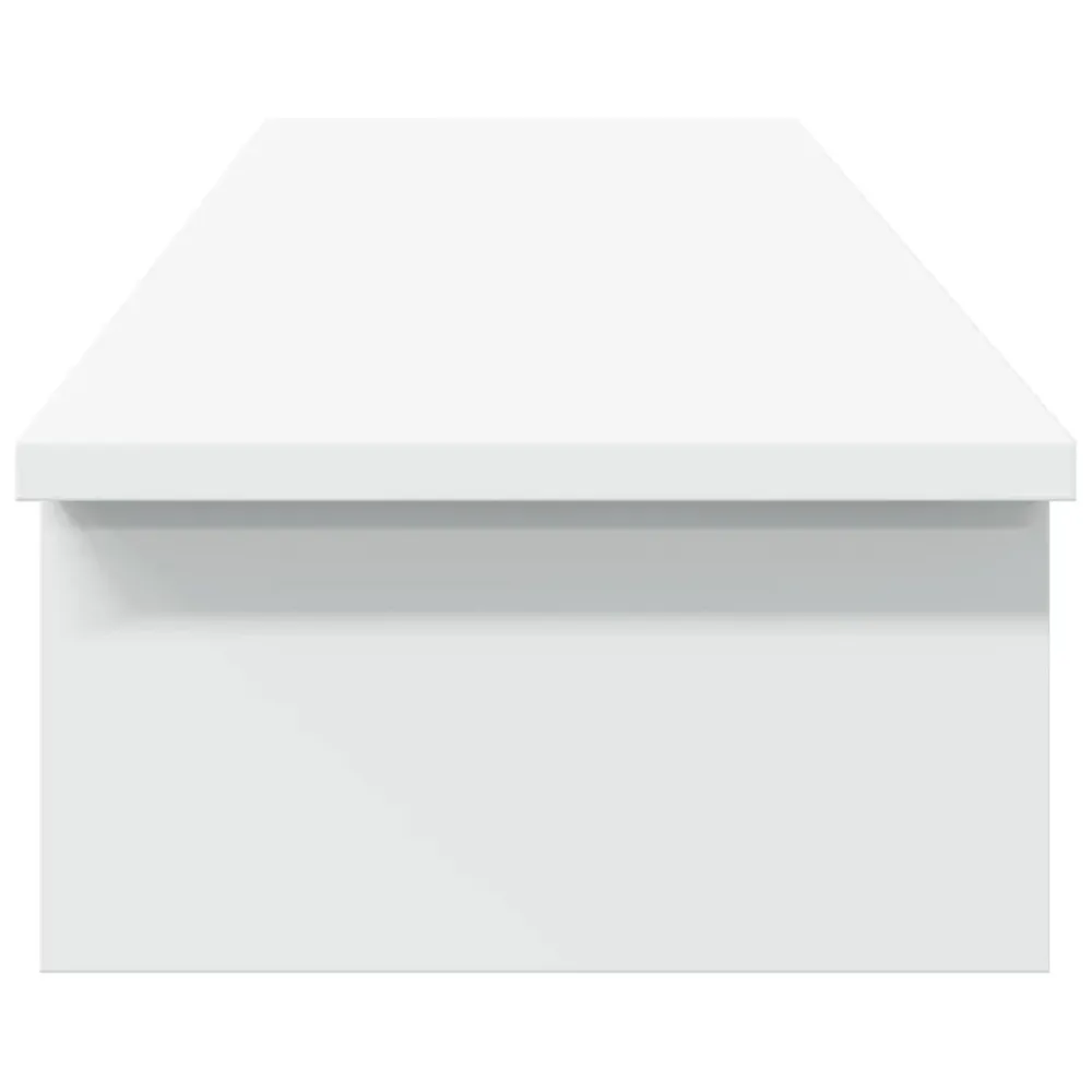 Support de moniteur table meuble bureau 100 x 27 x 15 cm bois d'ingénierie blanc 02_0044836 avec Roulettes Bloquantes