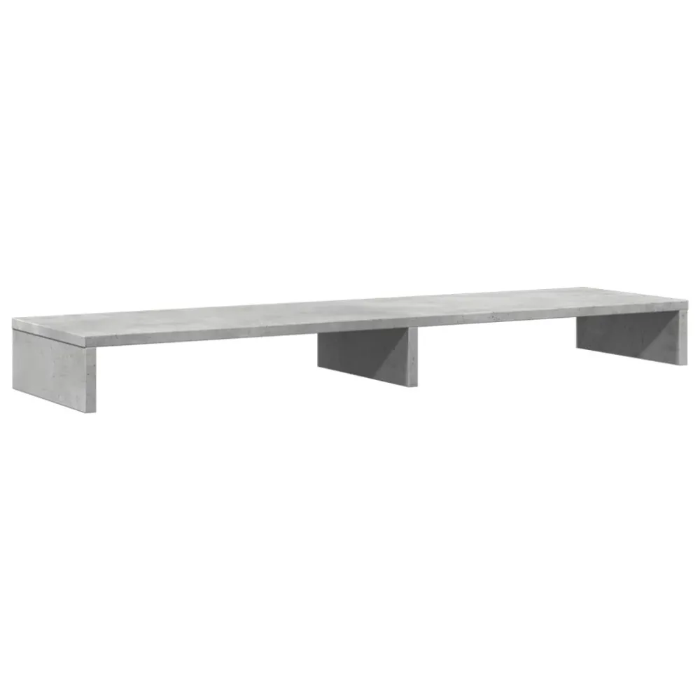 Support de moniteur table meuble bureau 100 x 27 x 10 cm bois d'ingénierie gris 02_0044834 Hauteur ajustable 70-120 cm