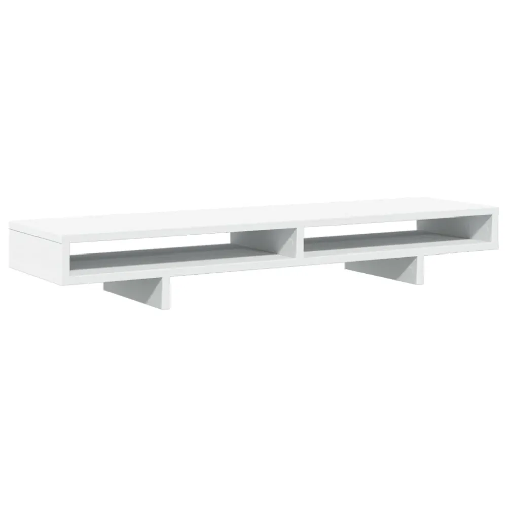 Support de moniteur table meuble bureau 100 x 27 x 15 cm bois d'ingénierie blanc 02_0044837 Charge max 50 kg