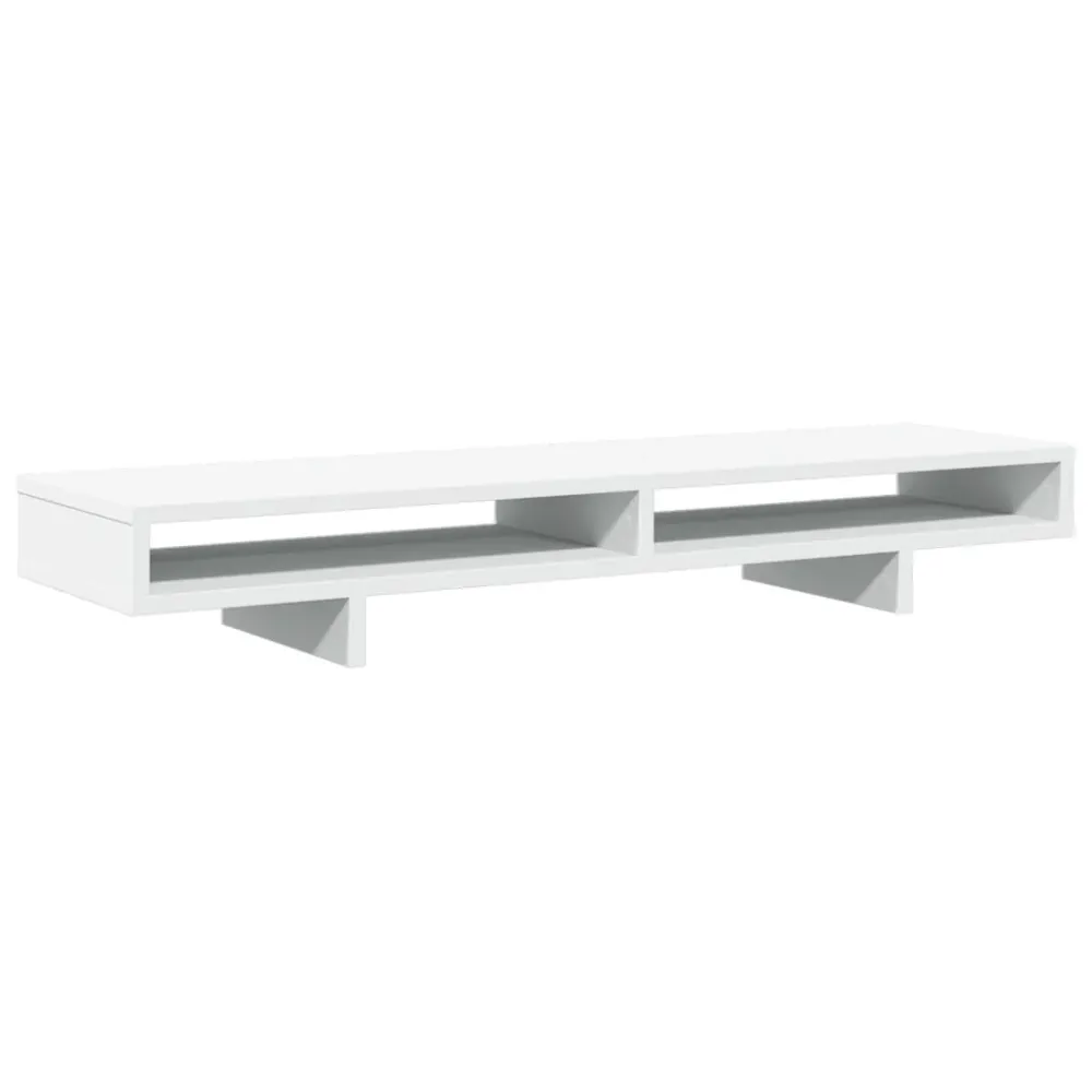 Support de moniteur table meuble bureau 100 x 27 x 15 cm bois d'ingénierie blanc 02_0044837 Charge max 50 kg