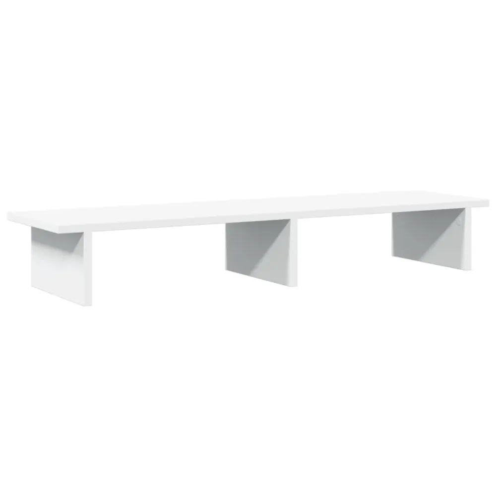 Support de moniteur table meuble bureau 100 x 27 x 15 cm bois d'ingénierie blanc 02_0044836 | Assemblage Rapide