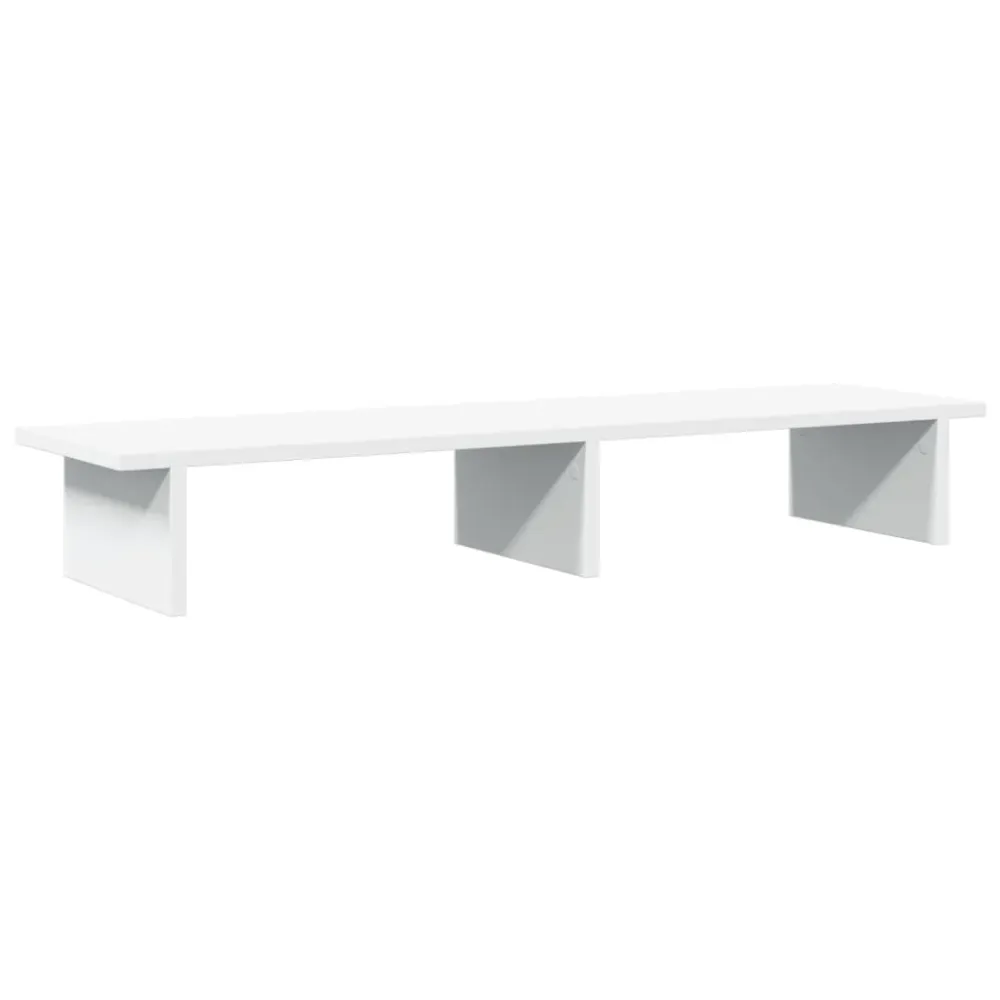 Support de moniteur table meuble bureau 100 x 27 x 15 cm bois d'ingénierie blanc 02_0044836 | Assemblage Rapide