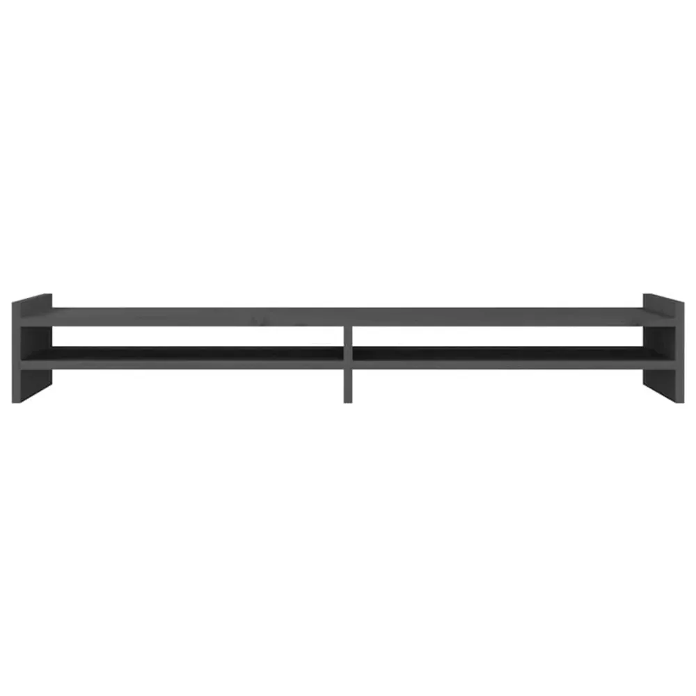 Support de moniteur table meuble bureau 100 x 27 x 15 cm bois de pin résistant gris 02_0044846