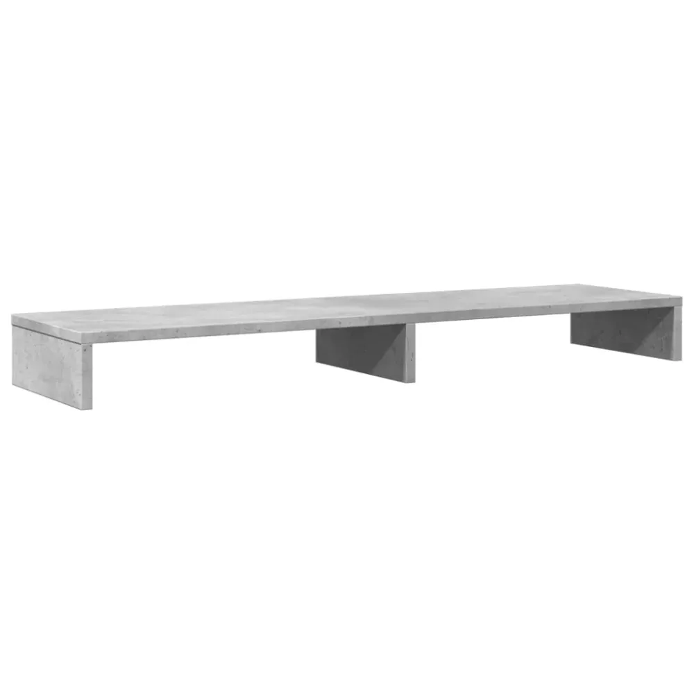 Support de moniteur table meuble bureau 100 x 27 x 10 cm bois d'ingénierie gris 02_0044834 Hauteur ajustable 70-120 cm