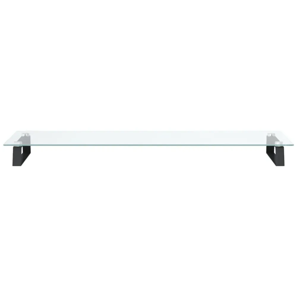 Support de moniteur table meuble bureau 100 x 35 x 8 cm verre trempé et métal noir 02_0044853 Lot de 2 chariots