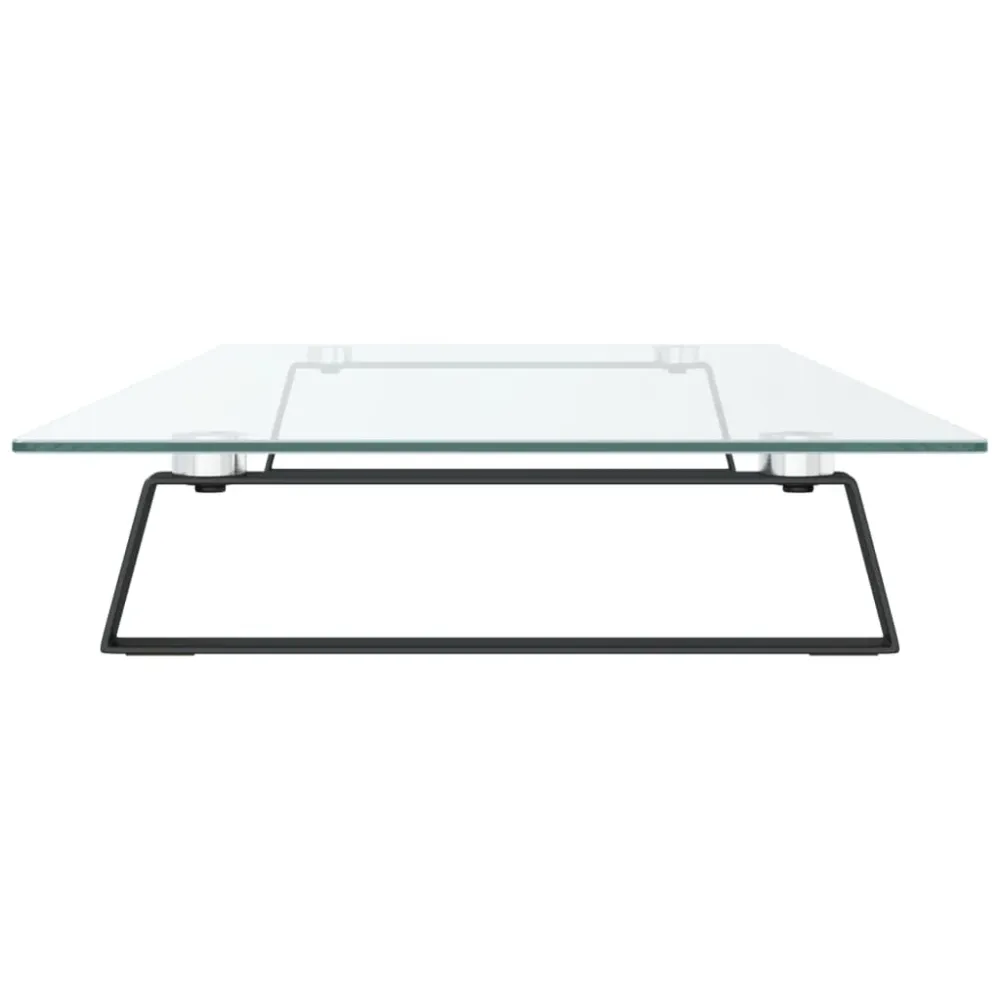 Support de moniteur table meuble bureau 100 x 35 x 8 cm verre trempé et métal noir 02_0044853 Lot de 2 chariots
