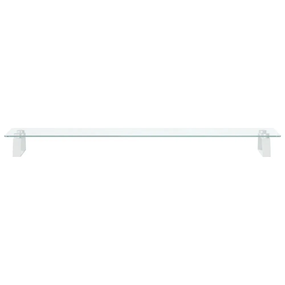 Support de moniteur table meuble bureau 100 x 20 x 8 cm verre trempé et métal blanc 02_0044823 pour salles de classe