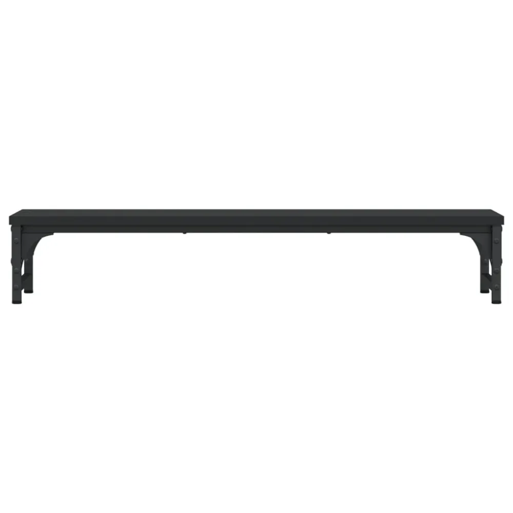 Support de moniteur table meuble bureau 85 x 23 x 15,5 cm bois d'ingénierie noir 02_0044906 avec freins de roue