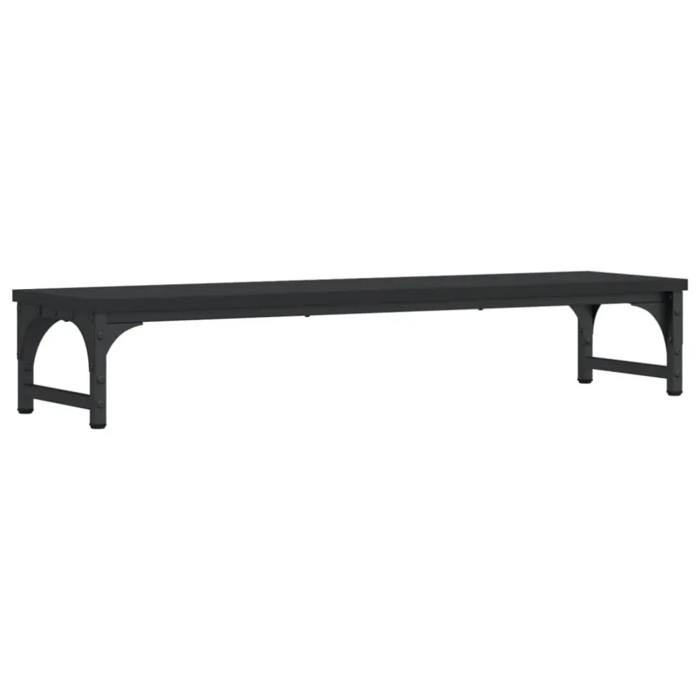 Support de moniteur table meuble bureau 85 x 23 x 15,5 cm bois d'ingénierie noir 02_0044906 pour salles de classe