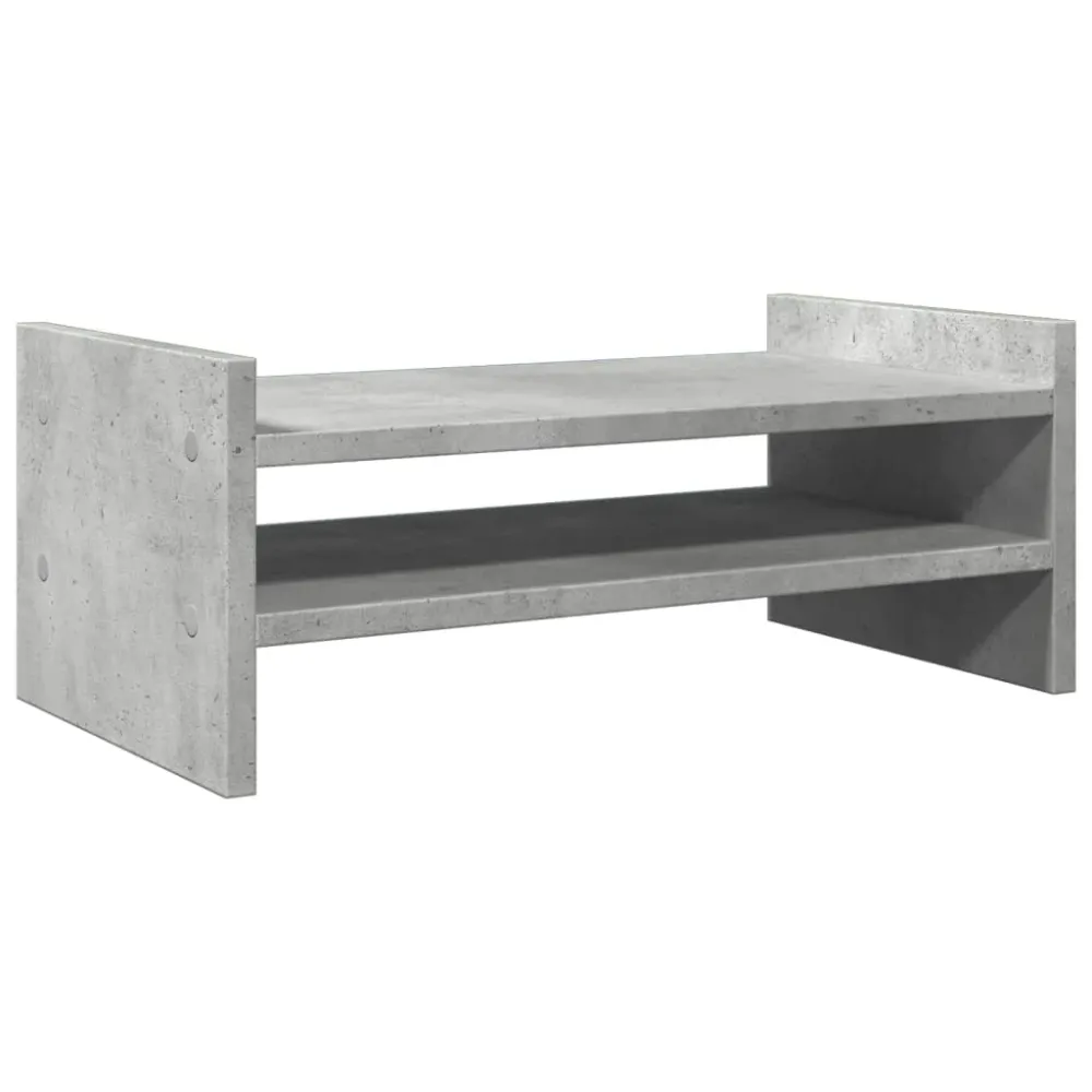 Support de moniteur table meuble bureau 50 x 27 x 20 cm bois d'ingénierie gris 02_0044886 pour équipement audiovisuel