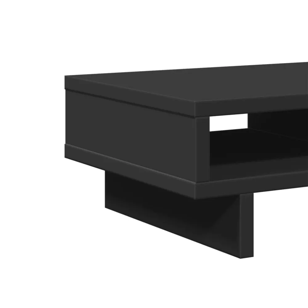Support de moniteur table meuble bureau 50 x 27 x 15 cm bois d'ingénierie noir 02_0044882 pour salles de classe