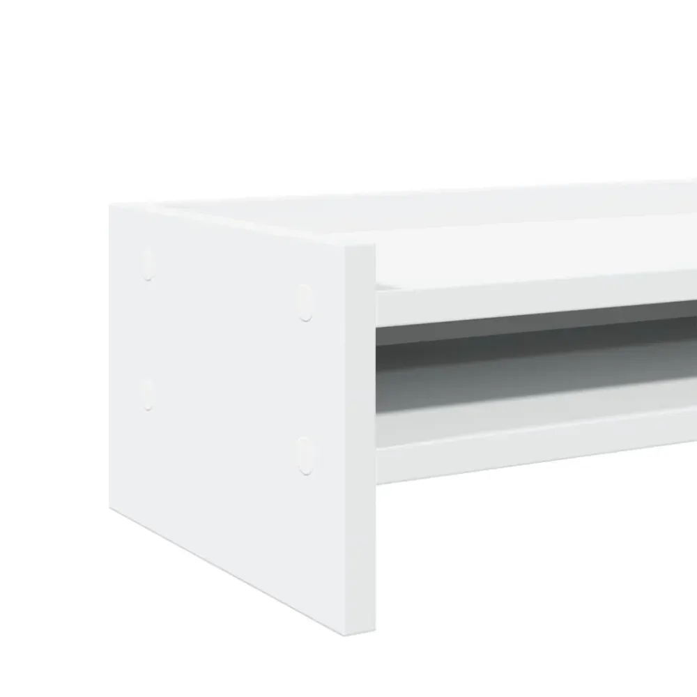 Support de moniteur table meuble bureau 42 x 24 x 16 cm bois d'ingénierie blanc 02_0044863 | Assemblage Rapide