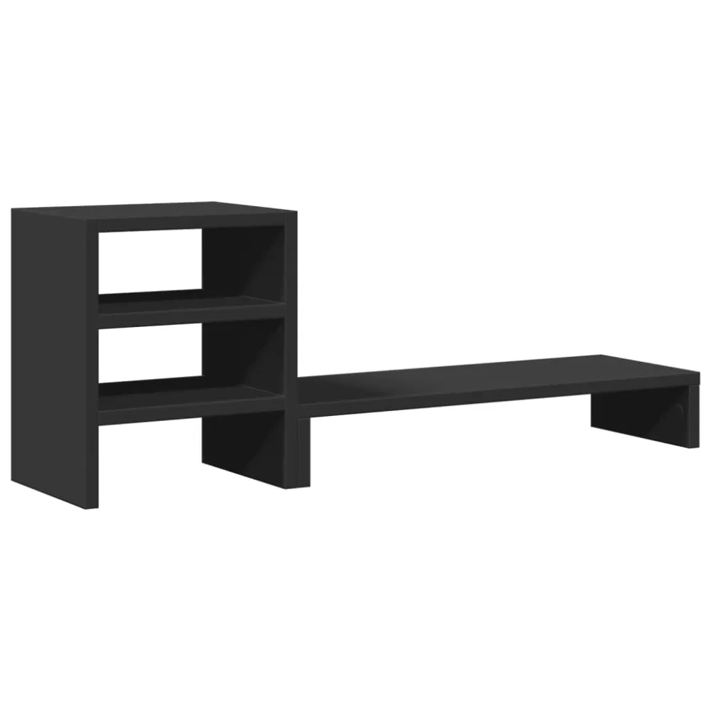 Support de moniteur table meuble bureau et organisateur de bureau bois d'ingénierie noir 02_0044954 Charge max 50 kg