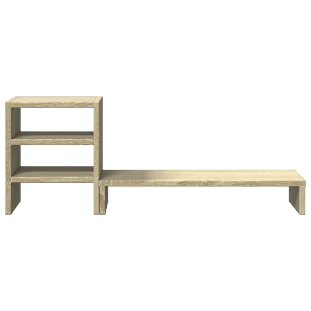 Support de moniteur table meuble bureau et organisateur de bureau bois d'ingénierie marron 02_0044951 avec tablette inclin...