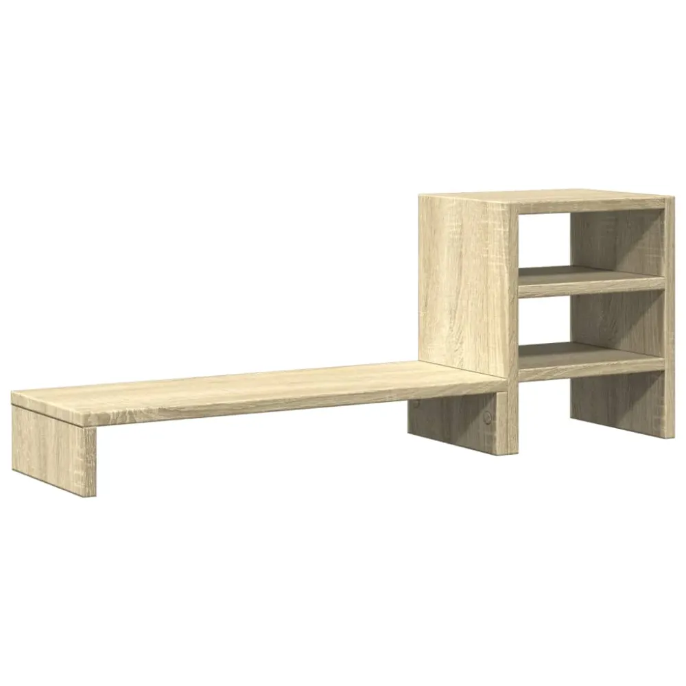 Support de moniteur table meuble bureau et organisateur de bureau bois d'ingénierie marron 02_0044951 avec tablette inclin...