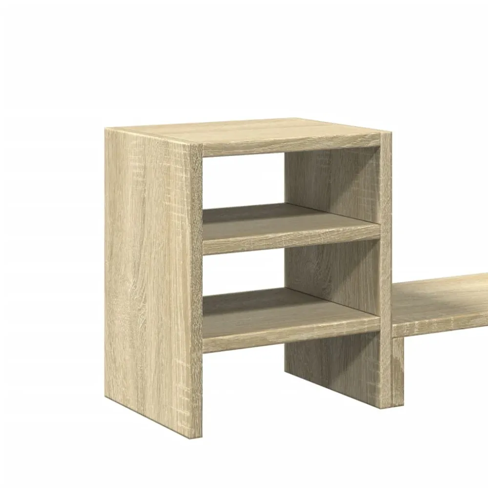Support de moniteur table meuble bureau et organisateur de bureau bois d'ingénierie marron 02_0044951 | Assemblage Rapide