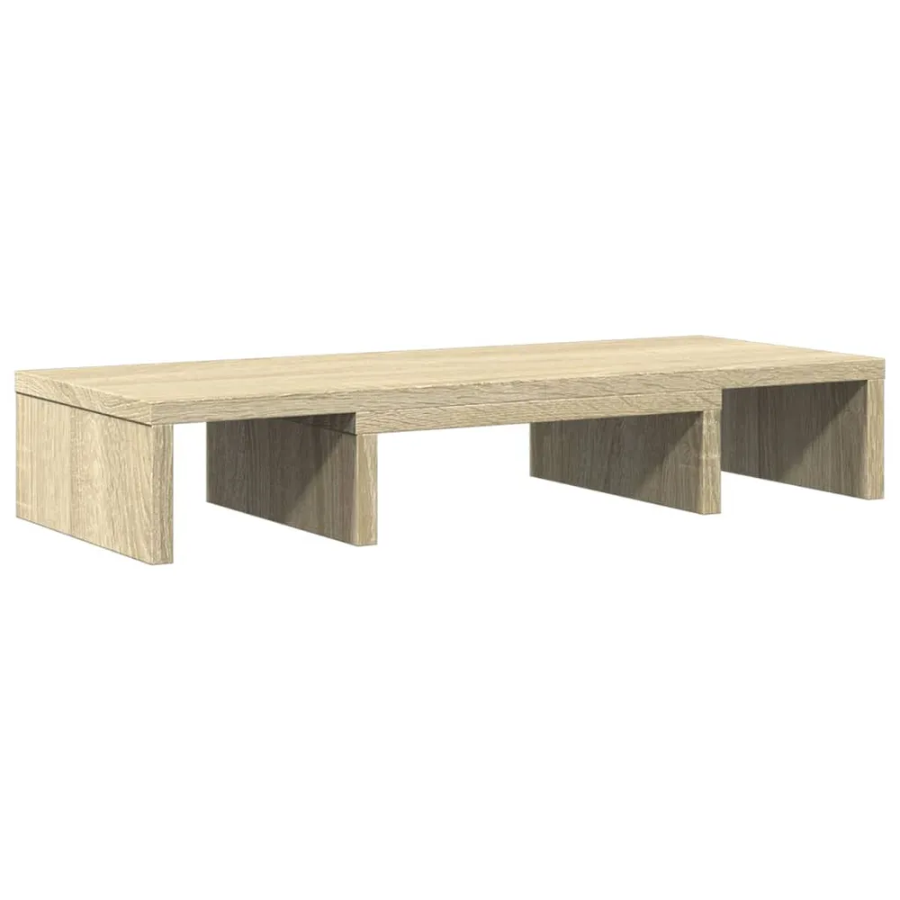 Support de moniteur table meuble bureau réglable sonoma bois d'ingénierie marron 02_0044970 avec freins de roue