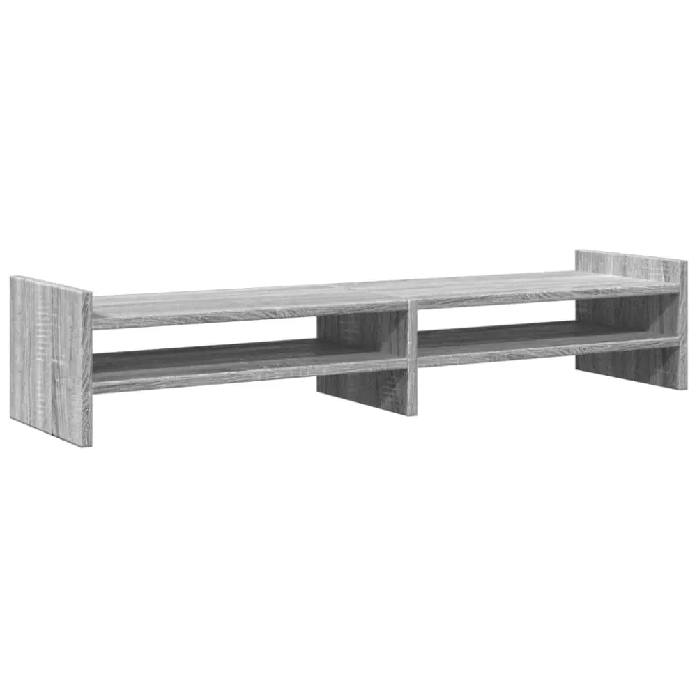 Support de moniteur table meuble bureau sonoma 100 x 27 x 20 cm bois d'ingénierie gris 02_0044982 pour équipement audiovisuel