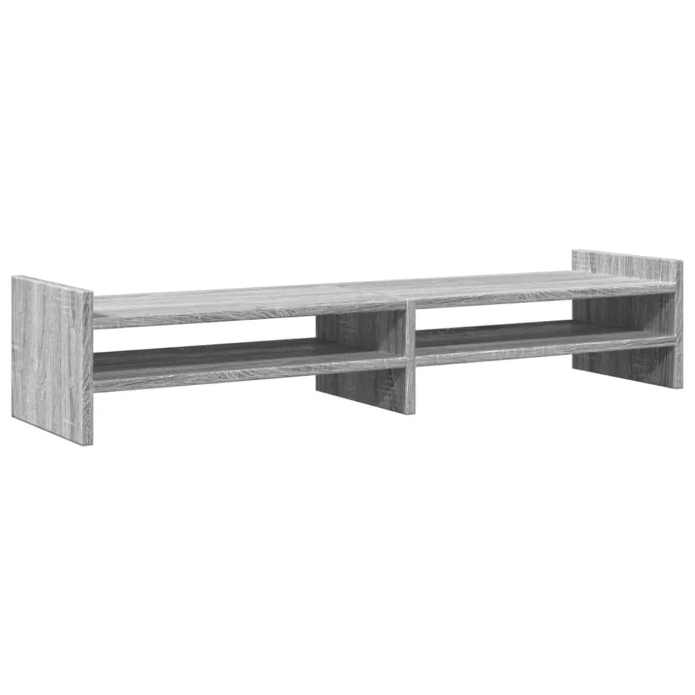 Support de moniteur table meuble bureau sonoma 100 x 27 x 20 cm bois d'ingénierie gris 02_0044982 Facile à déplacer