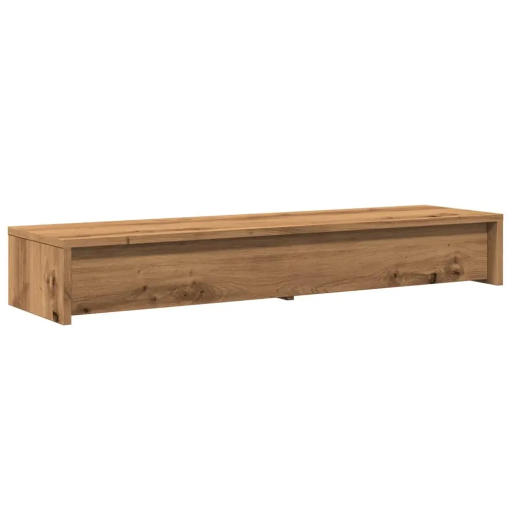 Support de moniteur table meuble bureau et tiroirs artisanal bois ingénierie marron 02_0044962 avec freins de roue
