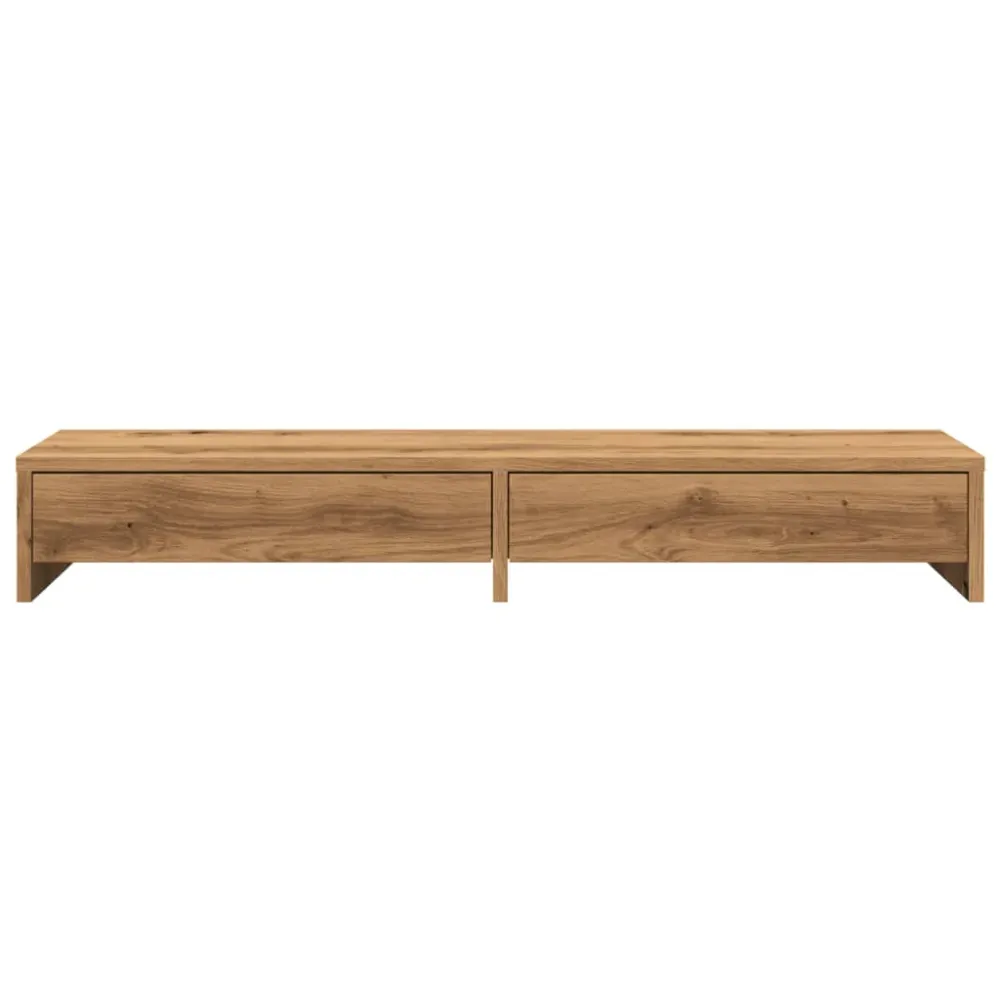 Support de moniteur table meuble bureau et tiroirs artisanal bois ingénierie marron 02_0044962 avec tablette inclinable