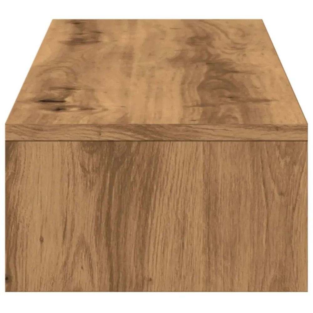 Support de moniteur table meuble bureau et tiroirs artisanal bois ingénierie marron 02_0044962 avec tablette inclinable