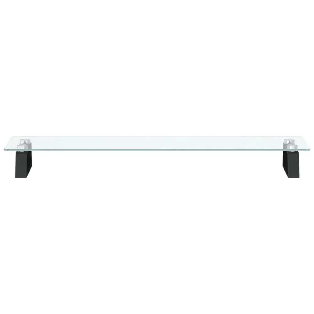 Support de moniteur table meuble bureau 80 x 20 x 8 cm verre trempé et métal noir 02_0044902 Lot de 2 chariots