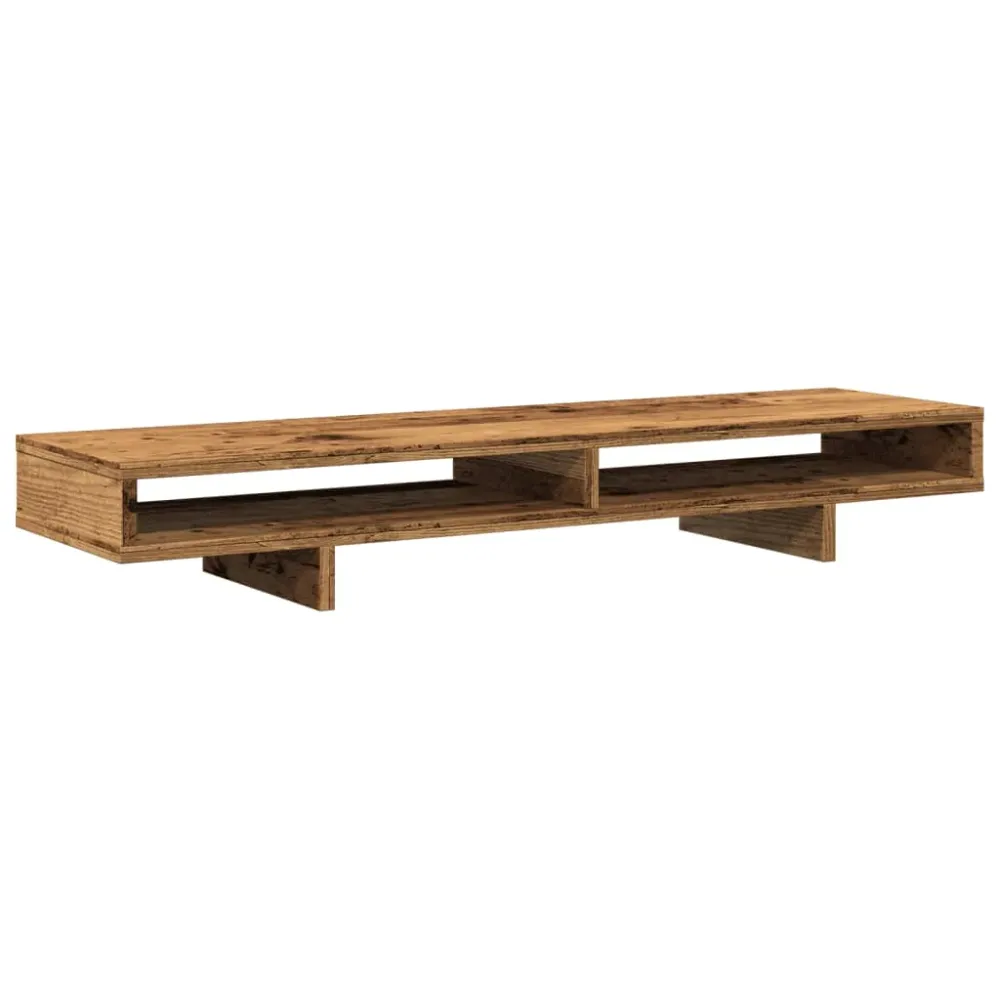 Support de moniteur table meuble bureau vieux bois 100 x 27 x 15 cm bois d'ingénierie marron 02_0045006 | Assemblage Rapide