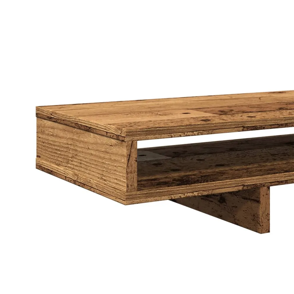 Support de moniteur table meuble bureau vieux bois 100 x 27 x 15 cm bois d'ingénierie marron 02_0045006 | Assemblage Rapide